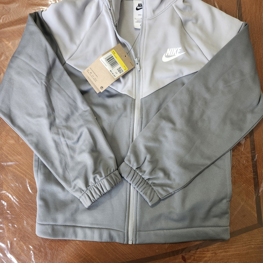 Nike Kids Gray Colorblock Zip-Up Jacket